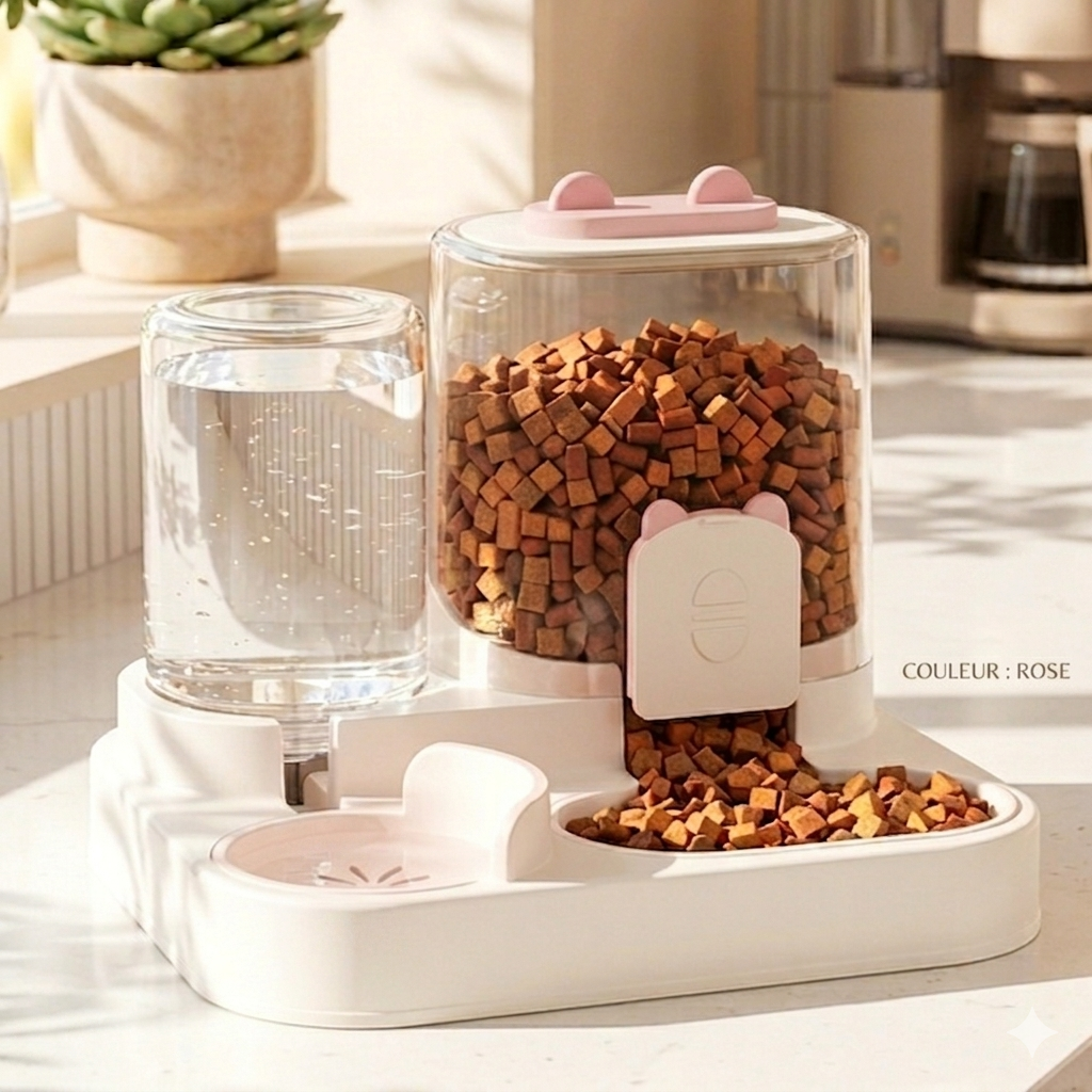 Distributeur Automatique de Croquettes avec Fontaine