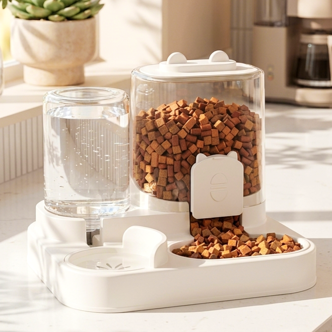 Distributeur Automatique de Croquettes avec Fontaine
