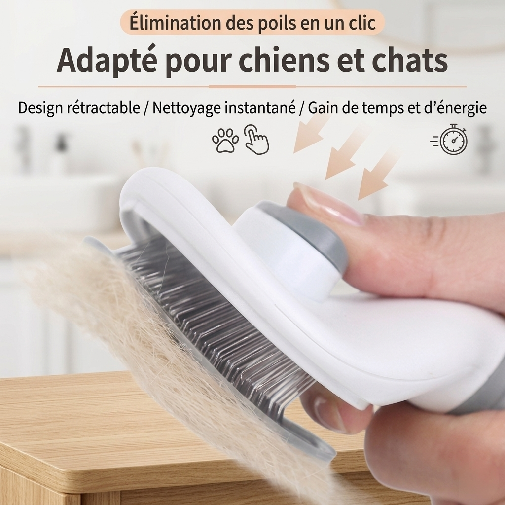 Brosse de Toilettage Autonettoyante Premium